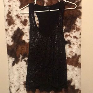 Woman’s medium rue 21 black sequin tank top